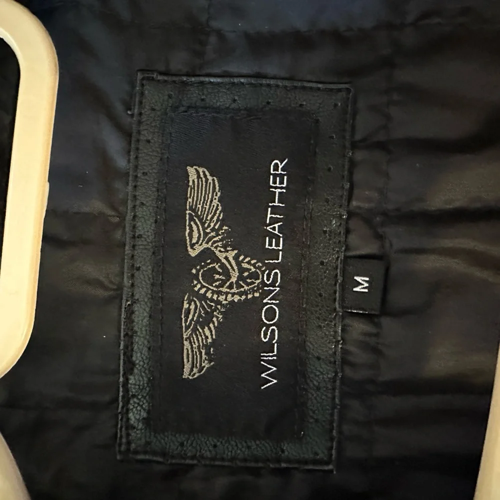 Wilsons Leather Black and White Motorcycle Jacket - Picture 6 of 6